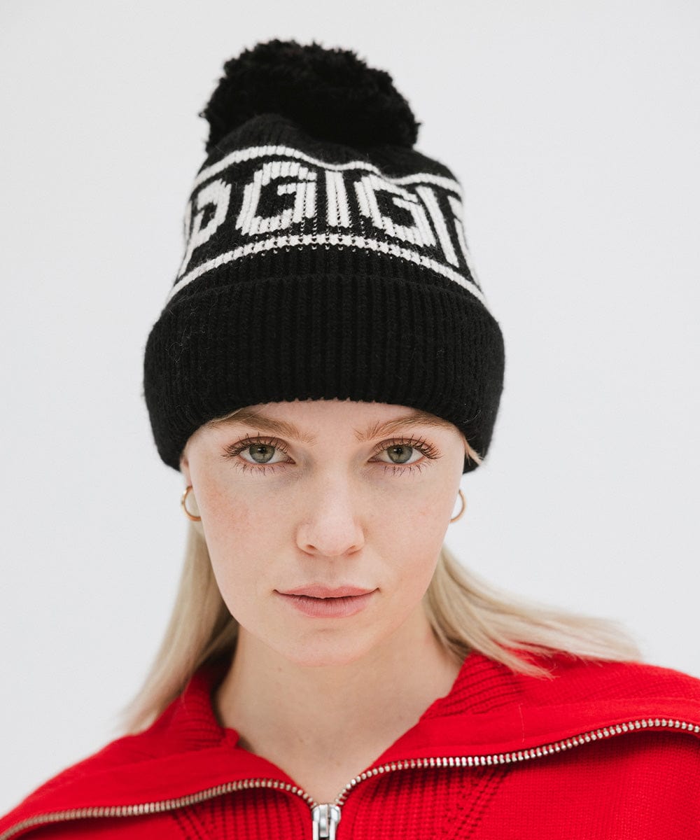 Jane Retro Pom Beanie - Soft Winter Knit Hat with Faux Fur Pom for Women & Girls - Perfect for Skiing, Snowboarding & Cold Weather Fashion