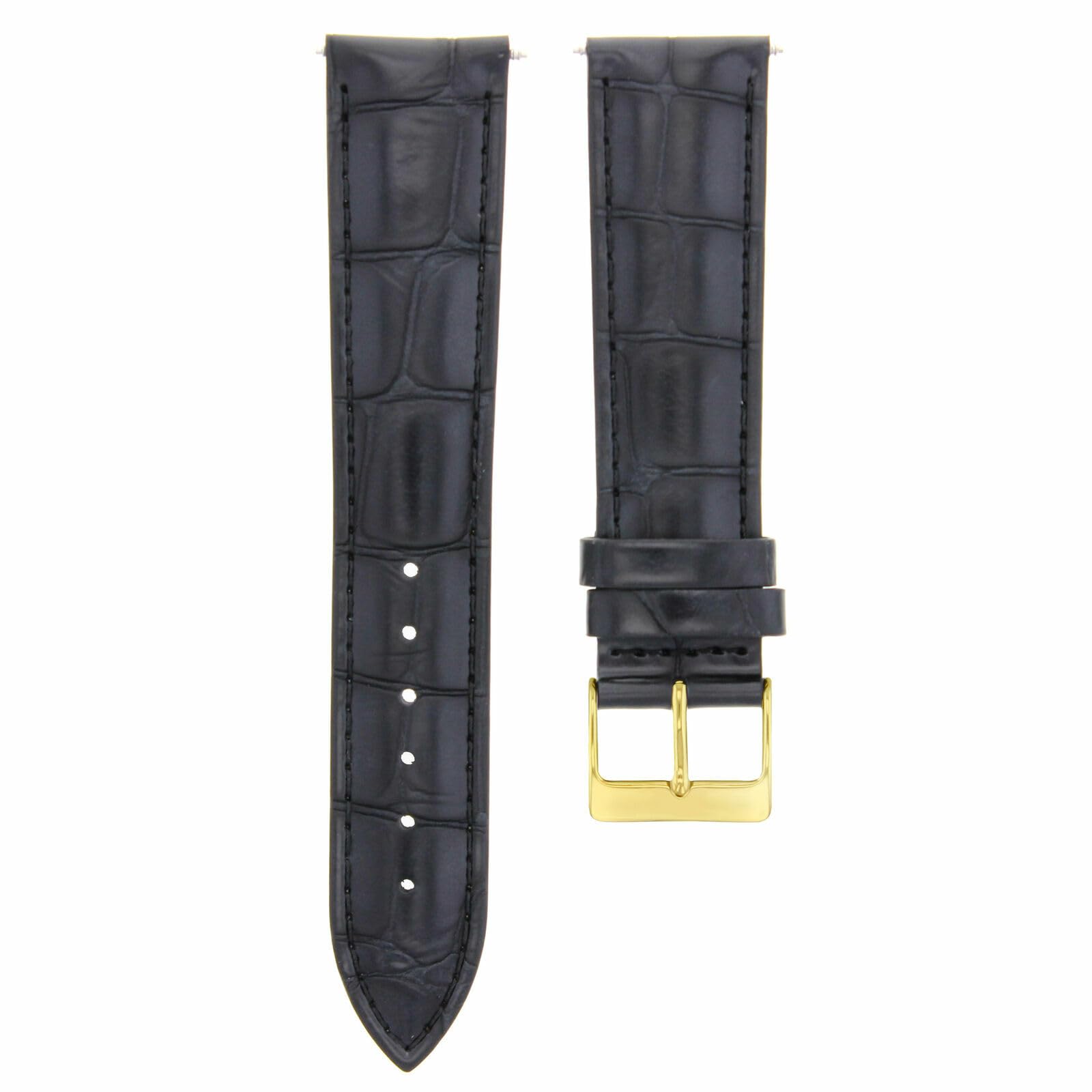 22mm Italian Leather Watch Band Strap for Montblanc Timewalker - Premium Replacement Strap with Gold Buckle | Dress Watches, Business Attire, Formal Occasions