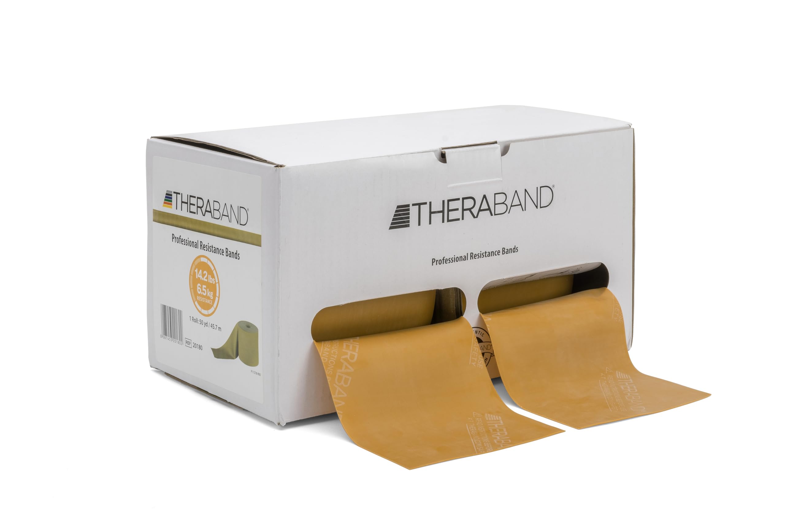 THERABAND Resistance Bands - 2 Pack (25 Yards Each) Professional Latex Exercise Bands for Strength Training, Physical Therapy & Home Workouts - Gold, Max Level 8 - Perfect for Upper Body, Lower Body & Core Exercises, Pilates & Rehabilitation