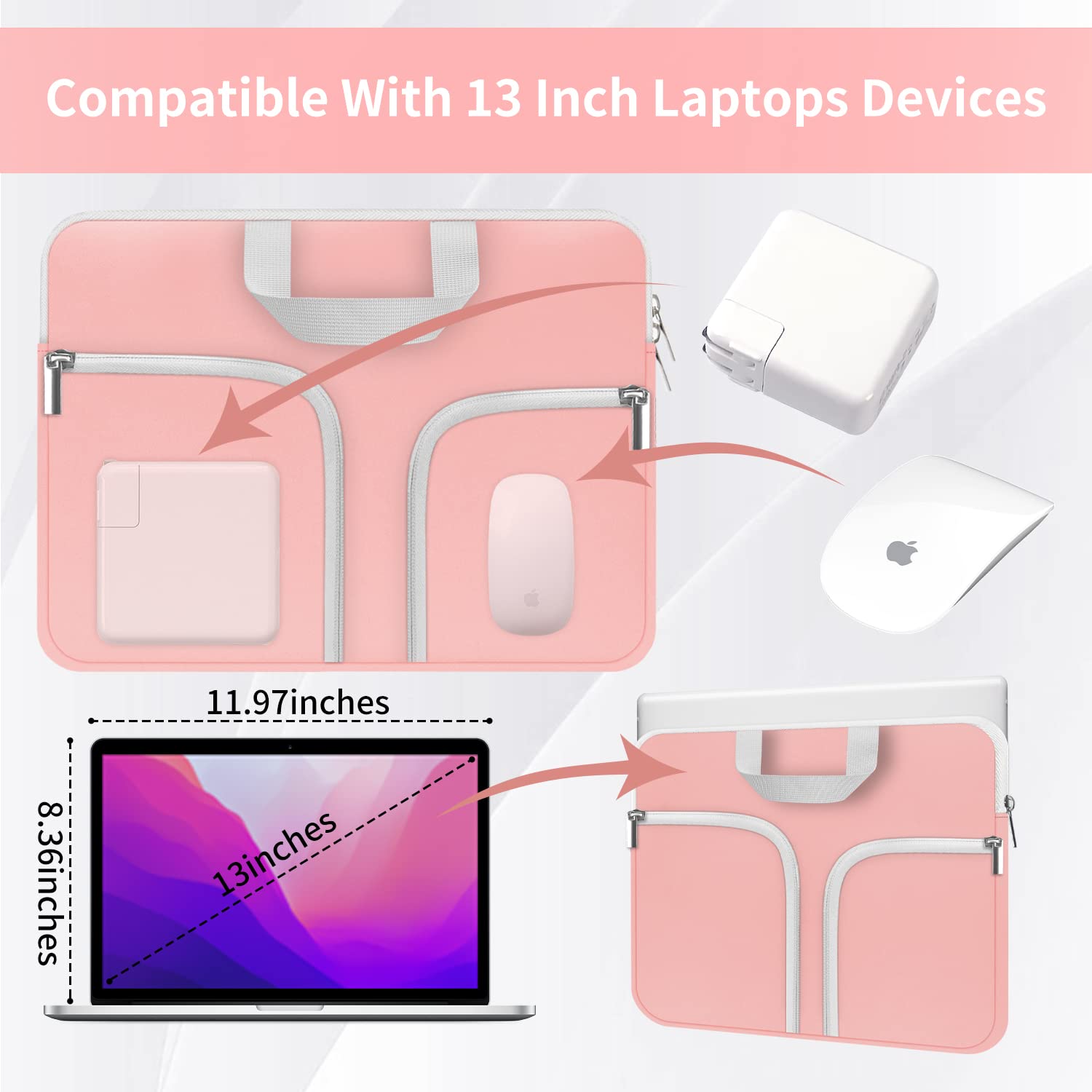 HESTECH 11.6-12.3 Inch Chromebook Case - Neoprene Laptop Sleeve Protective Cover for Acer R11/Spin 311/HP Stream/Samsung Chromebook/Surface X/7/6/5/4/Go 12.4