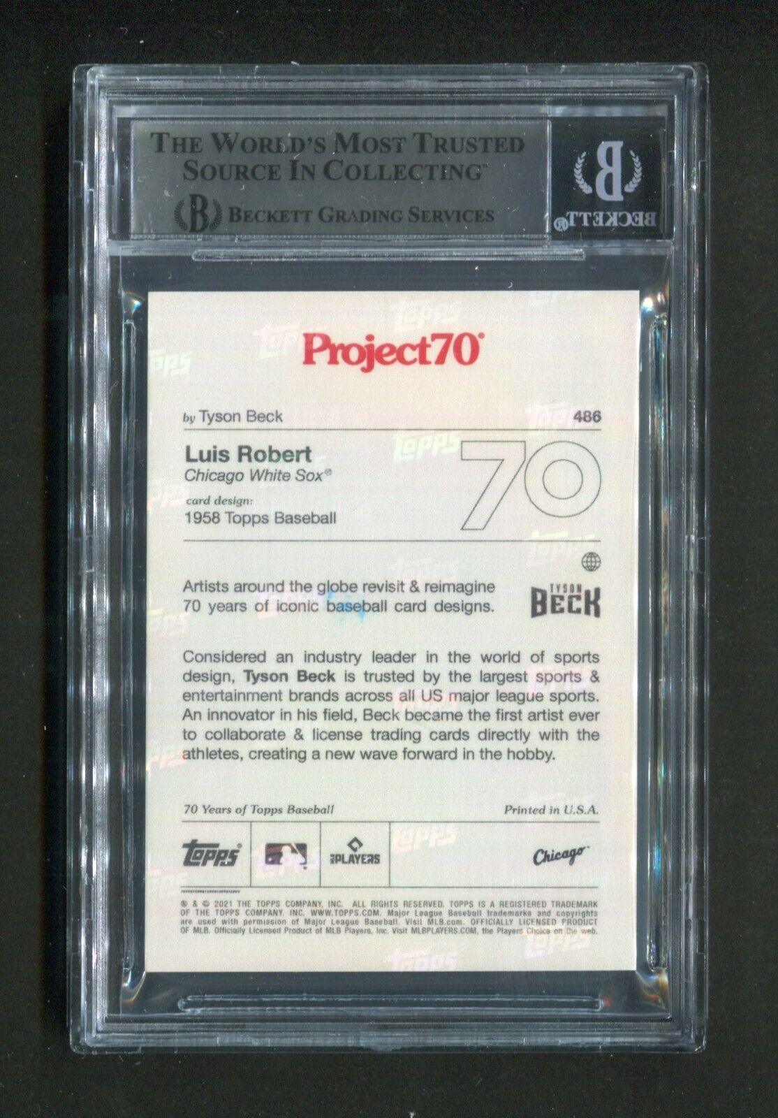 2021 Topps Project70 Luis Robert #486 BGS Graded Signed Rookie Baseball Card - Collectible Sports Memorabilia for Fans & Investors