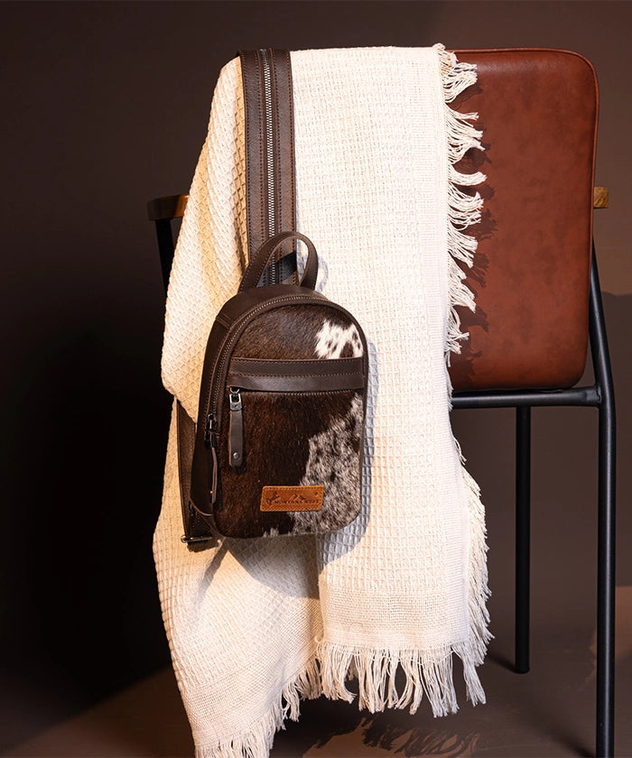 Montana West Genuine Leather Hair On Sling Bag for Women - Stylish Crossbody Purse with Fringe Detail - Perfect for Travel, Shopping & Everyday Use