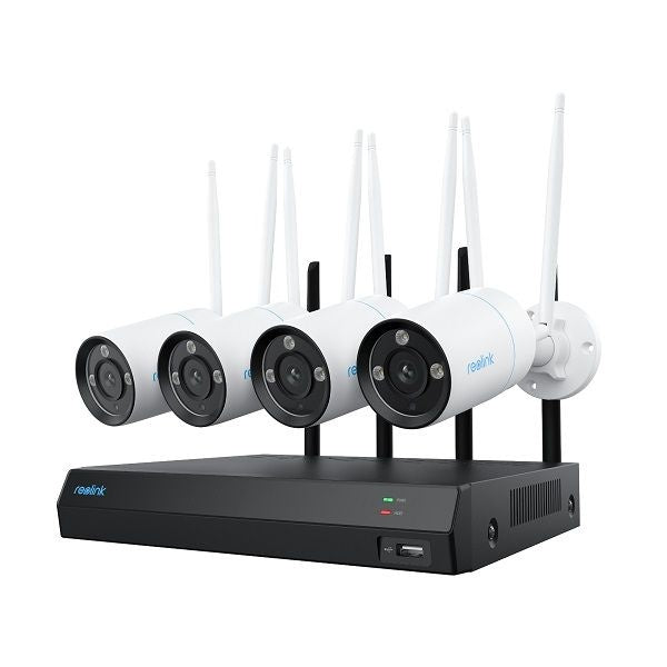 NVS12 8MB4W 4K/8MP UHD WiFi Bullet Security Camera Set - Outdoor Surveillance System for Home & Business Protection