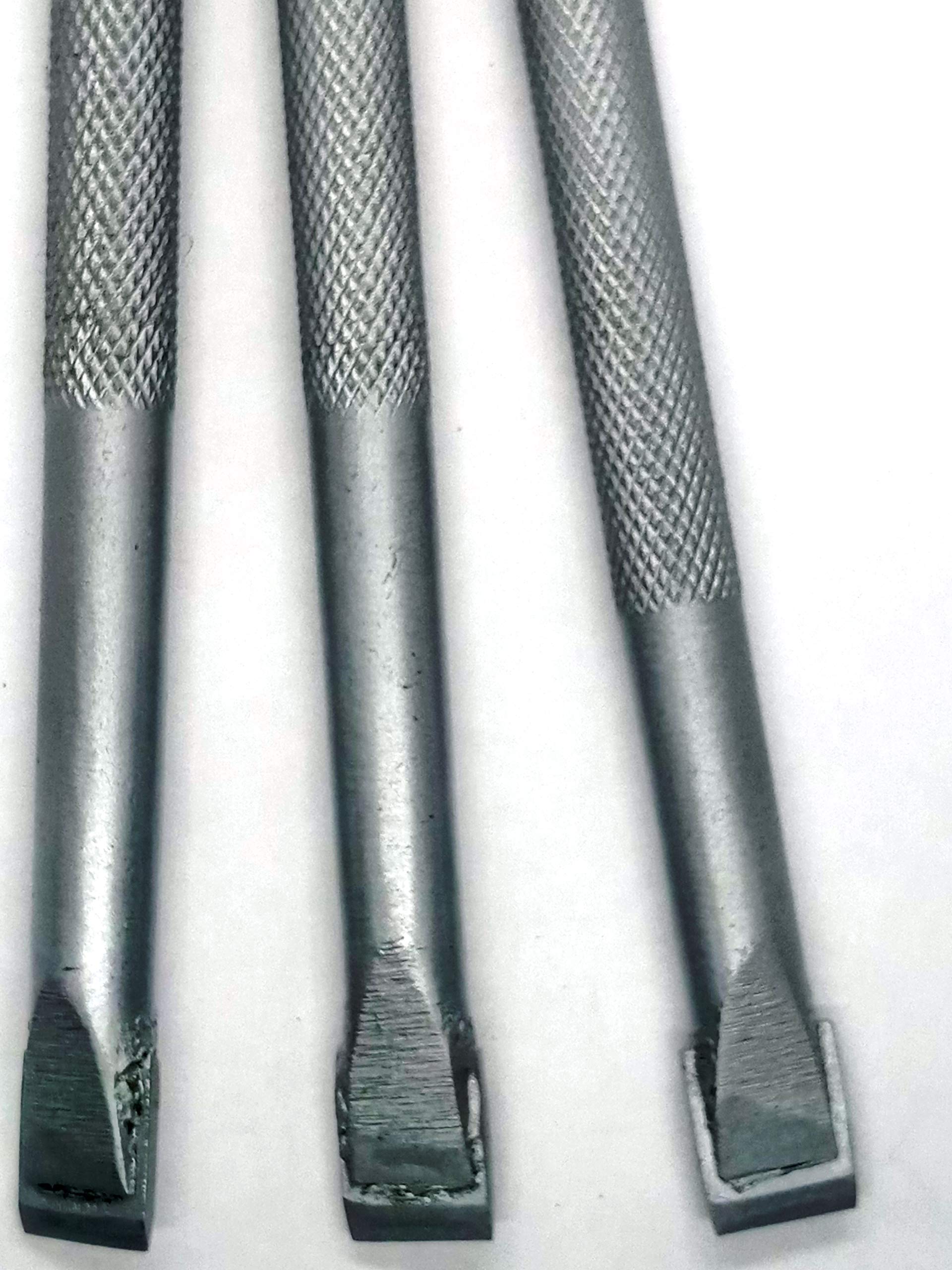 Premium Ukrainian Diamond Tool Carbide Chisel Set (12mm, 3pcs) - Knurled Handle for Stone Carving & Masonry Work - Perfect for Sculpting, Tile Cutting & Professional Stonework