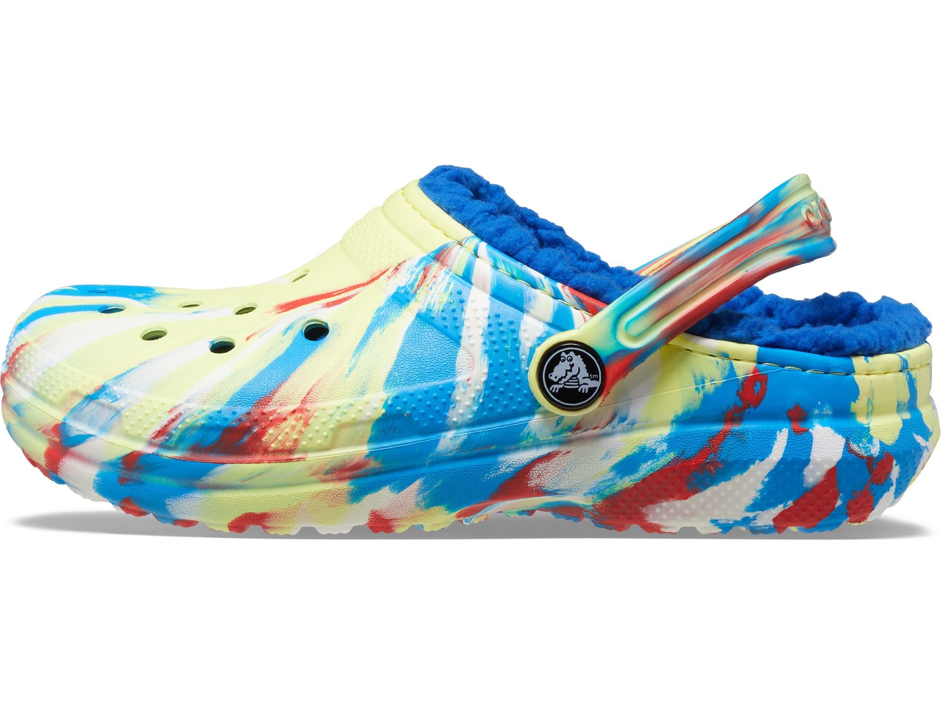 Crocs Unisex Kids' Classic Marbled Tie Dye Lined Clogs - Comfortable Slip-On Shoes for Boys & Girls, Perfect for School, Play & Outdoor Activities