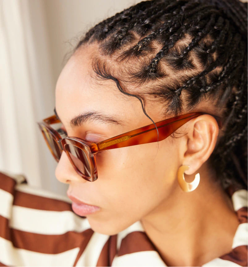 Sunseeker Acetate Sunglasses for Women & Men - Honey Tortoise Shell Frame with Brown UV Protection Lenses - Fashionable & Durable for Outdoor Activities, Beach, Driving & Travel