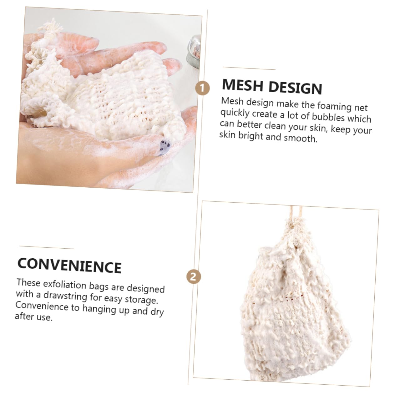 IPetBoom 3-Pack Exfoliating Soap Pouches - Mesh Soap Sponge Bags for Body Scrub & Deep Cleansing | Reusable Bathing Supply with Jute Texture (Yellow) | Perfect for Shower, Spa & Travel Essentials