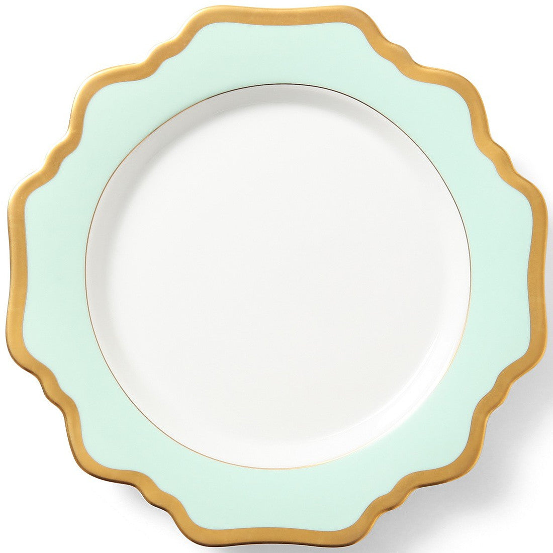 Anna's Palette Aqua Green Salad Plate - Elegant 8-Inch Ceramic Appetizer Plate for Dinner Parties, Picnics & Home Decor - Set of 4