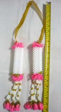 Premium Thai Pink Rose & Jasmine Flower Garland - 22 Inch Floral Lei for Weddings, Parties, and Hawaiian Luau Decor