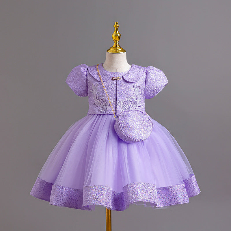 Elegant Baby Girls Mesh Flower Puffy Dress - Toddler Princess Party Dress for Birthday, Photo Shoots & Special Occasions