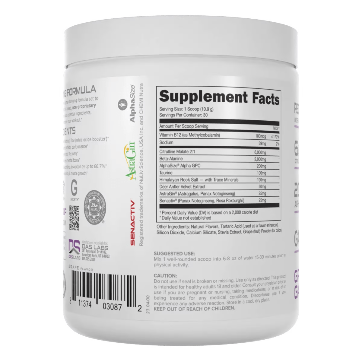Bucked Up Non-Stimulant Pre-Workout Powder - Energy & Focus Booster for Gym, Fitness & Bodybuilding | Vegan & Caffeine-Free Formula