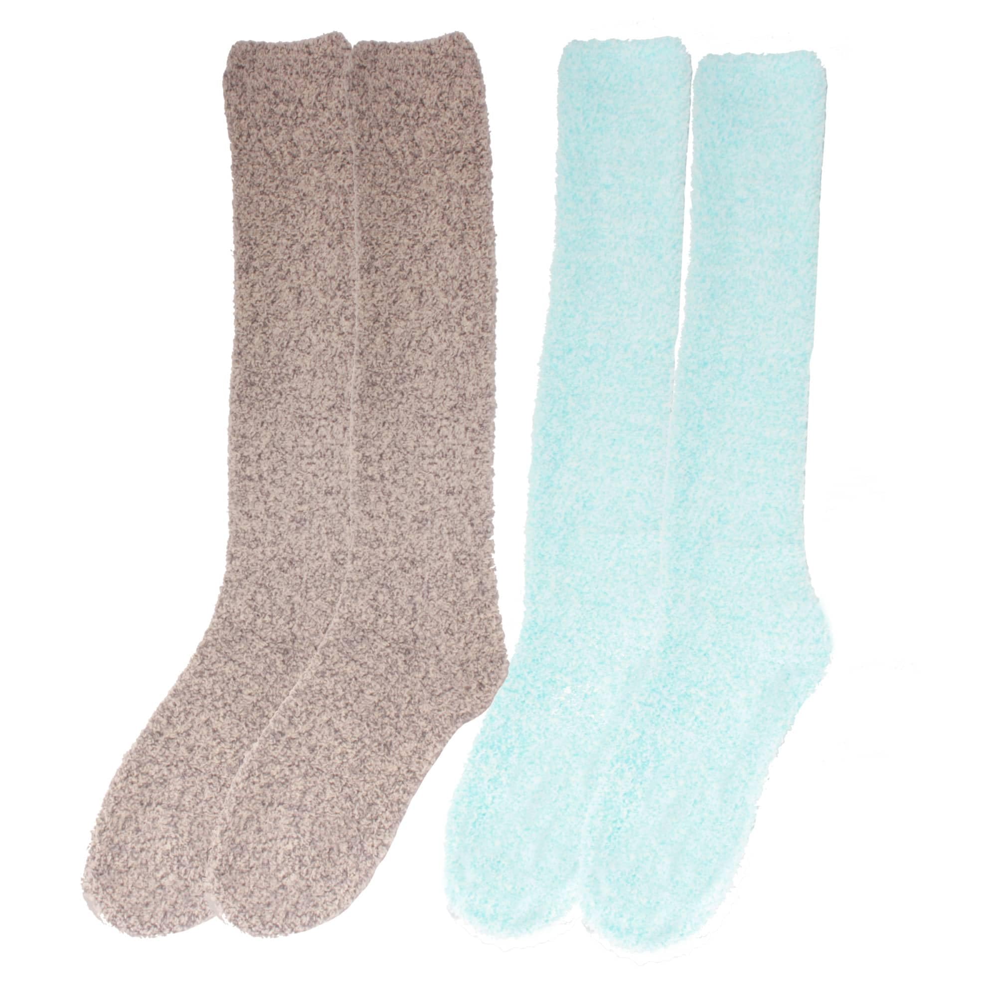Women's Fuzzy Feather Soft Cozy Knee High Socks - Warm Winter Boot Socks for Women, Ultra Soft Plush Knit Socks for Cold Weather, Perfect for Boots, Lounging & Home Wear