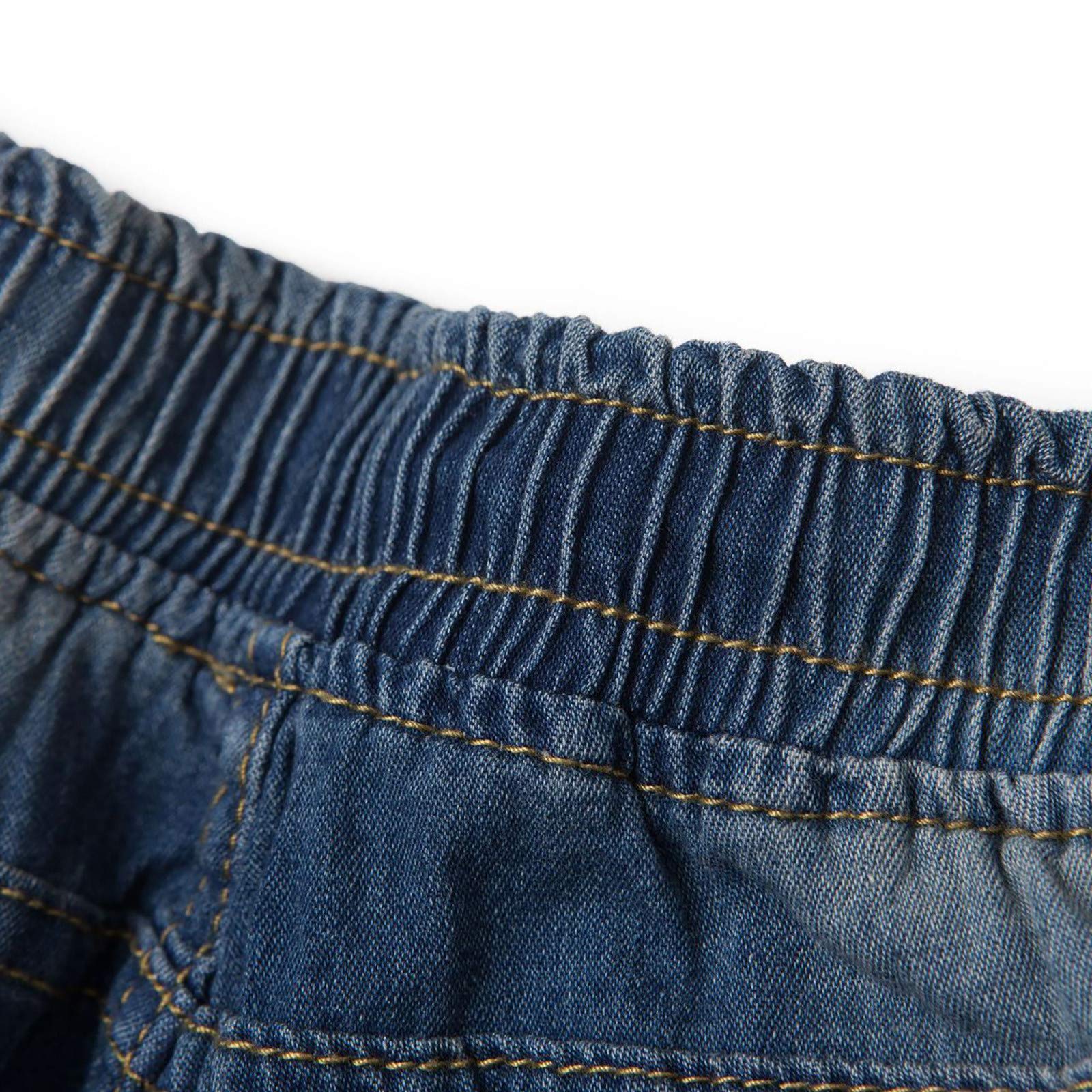 Women's Mid Rise Denim Jeans with Lace Waistband - Casual Stretch Pocket Pants for Everyday Wear | Perfect for Work, Outings & Relaxing
