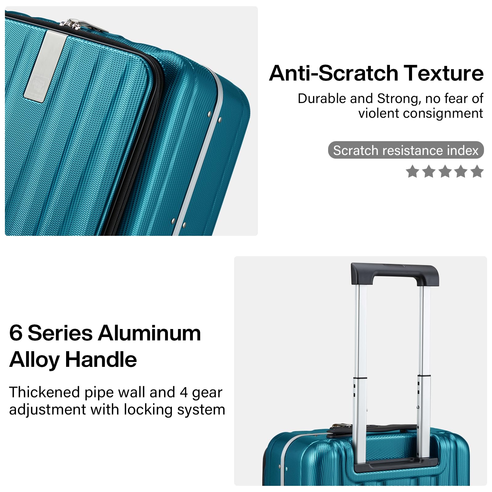 Hanke 16 Inch Underseat Carry On Luggage with Wheels - TSA Approved Lightweight Hard Shell Suitcase for Travel, Weekender & Airplane - Perfect Christmas & Birthday Gift (Caribbean Blue) - Ideal for Business Trips, Weekend Getaways & Cabin Baggage