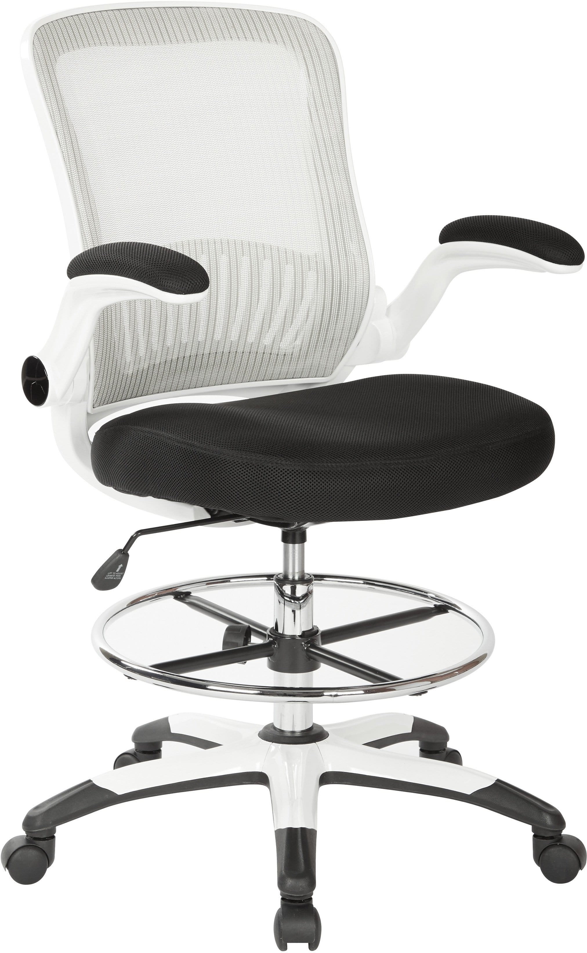 Office Star Work Smart™ Mesh Back Drafting Chair [DC6900WH] - Ergonomic Adjustable Stool for Architects, Artists & Home Office Use