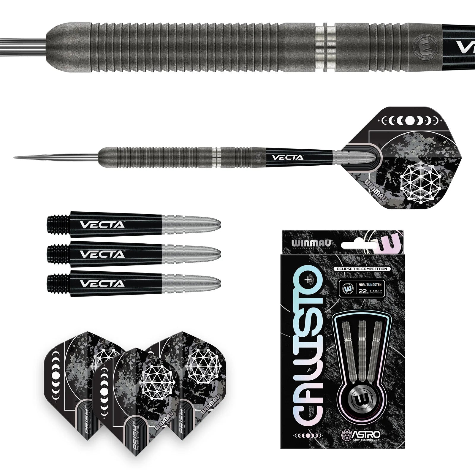WINMAU Callisto 01 Professional Darts - 90% Tungsten Steel Tip Darts (24g) for Precision Throwing | Perfect for Tournaments, League Play & Home Practice
