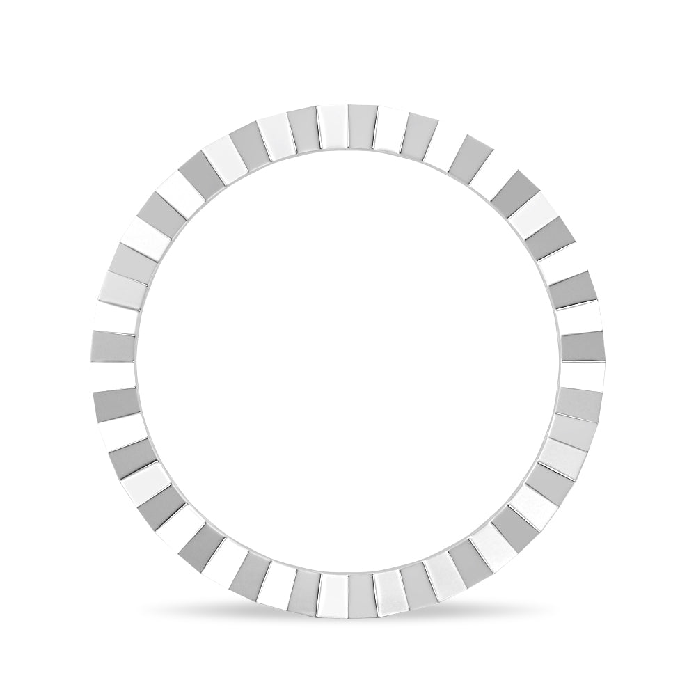 Lab Grown Diamond Half Eternity Ring - Geometric Wedding Band for Women, 14K White Gold Engagement Ring, Perfect for Anniversary, Proposal & Everyday Elegance