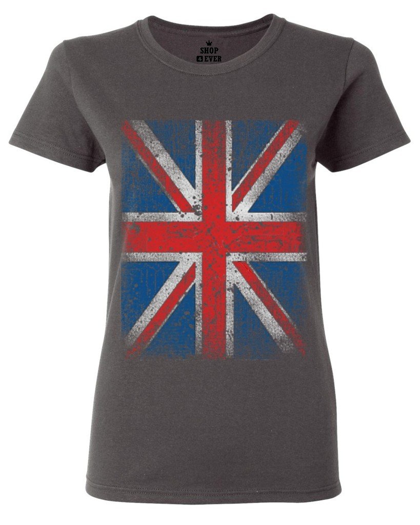 Union Jack Women's T-Shirt - British Flag Graphic Tee for Women | Vintage UK Flag Shirt | Perfect for St. Patrick's Day, British Themed Parties & Patriotic Outfits