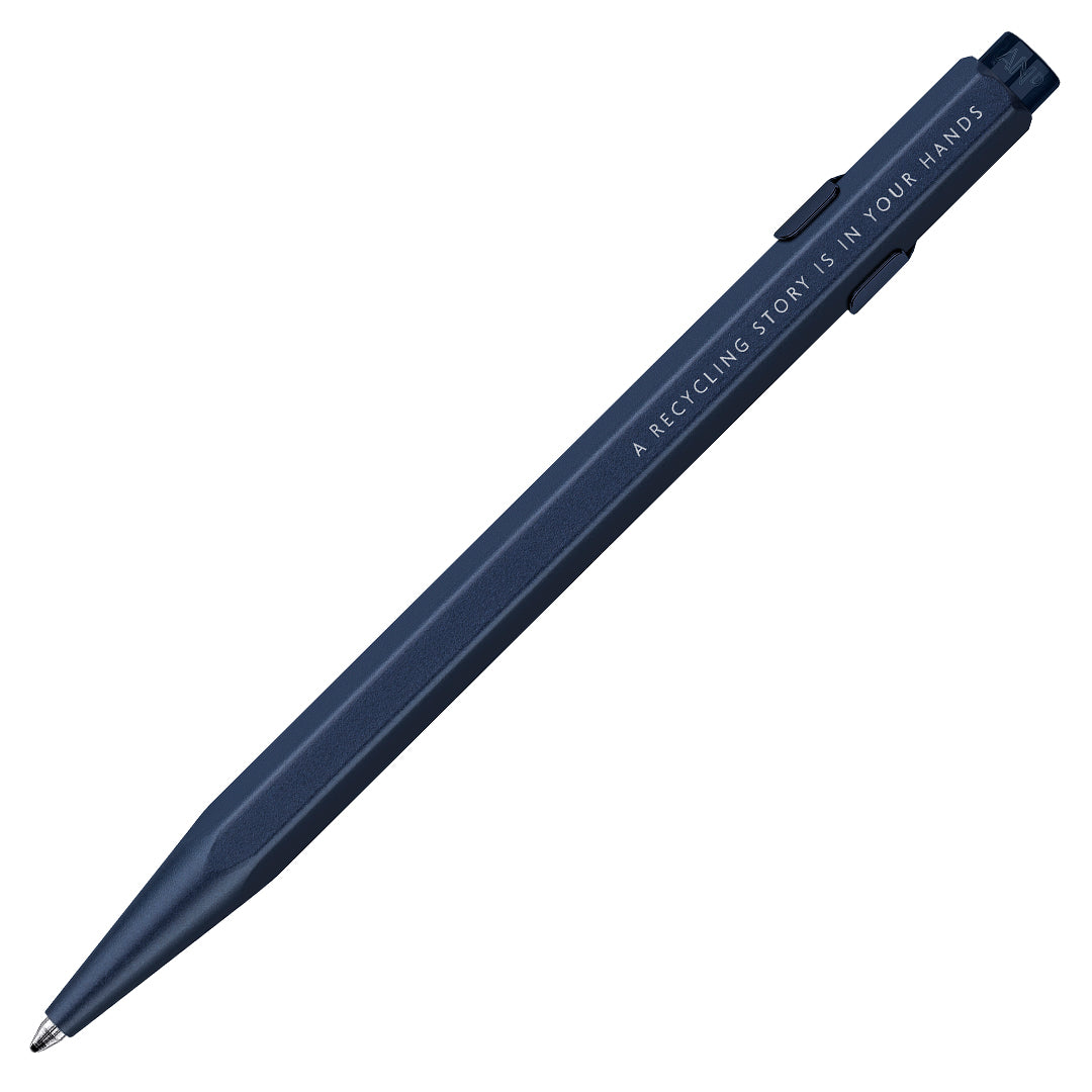Caran d'Ache 849 Ballpoint Pen Nespresso Edition - 6 Kazaar Satin Blue Luxury Writing Instrument for Professionals & Gift Giving - Perfect for Office, Business Meetings & Special Occasions