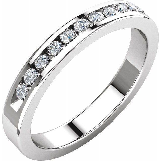 1/4 CTW Diamond Classic Channel Set Anniversary Band for Women - Elegant Wedding & Engagement Ring for Her - Perfect Gift for Anniversary, Valentine's Day & Special Occasions