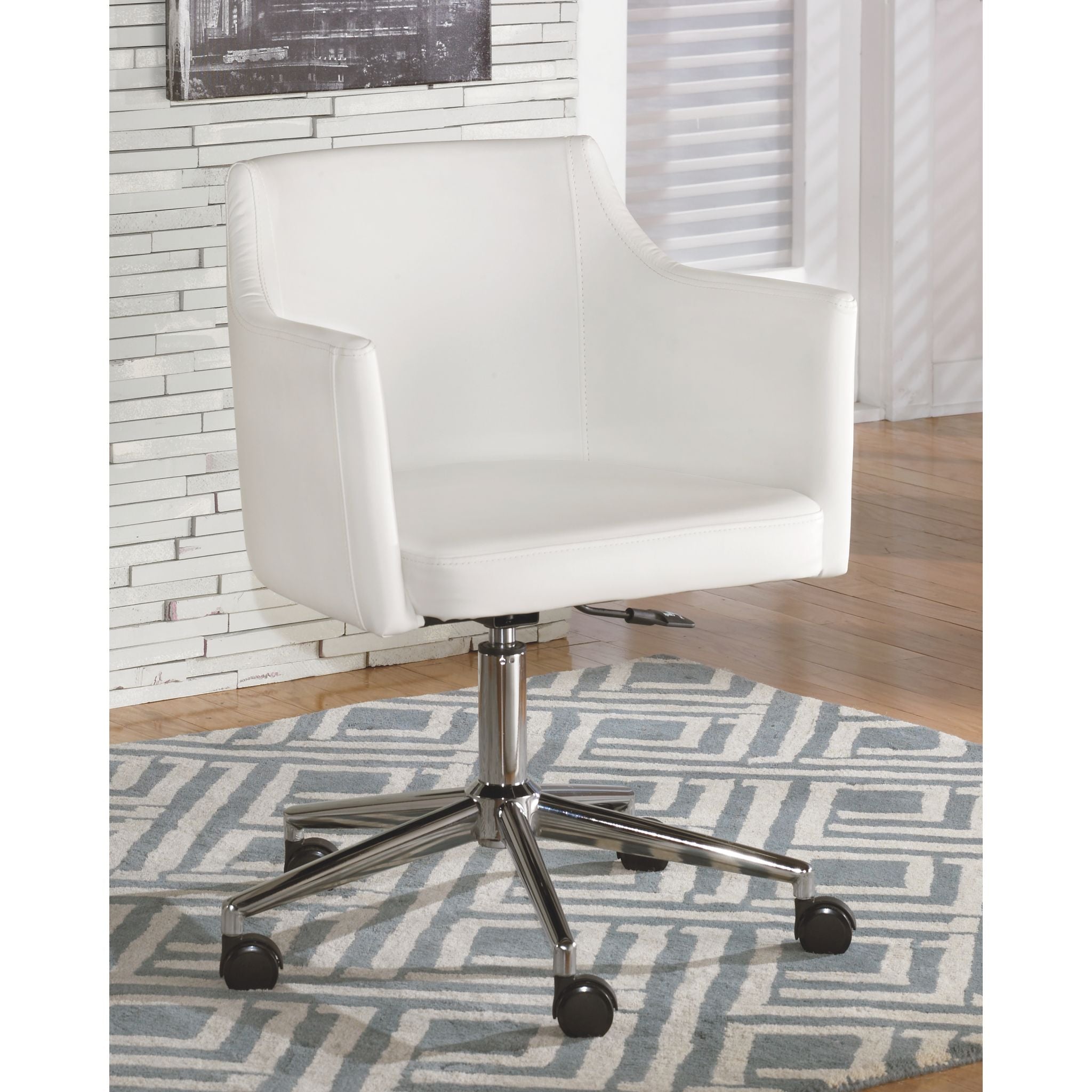 Baraga 2-Piece Home Office Set in White - Modern Computer Desk & Storage Cabinet for Small Spaces | Perfect for Home Office, Study Room or Dormitory Workspace