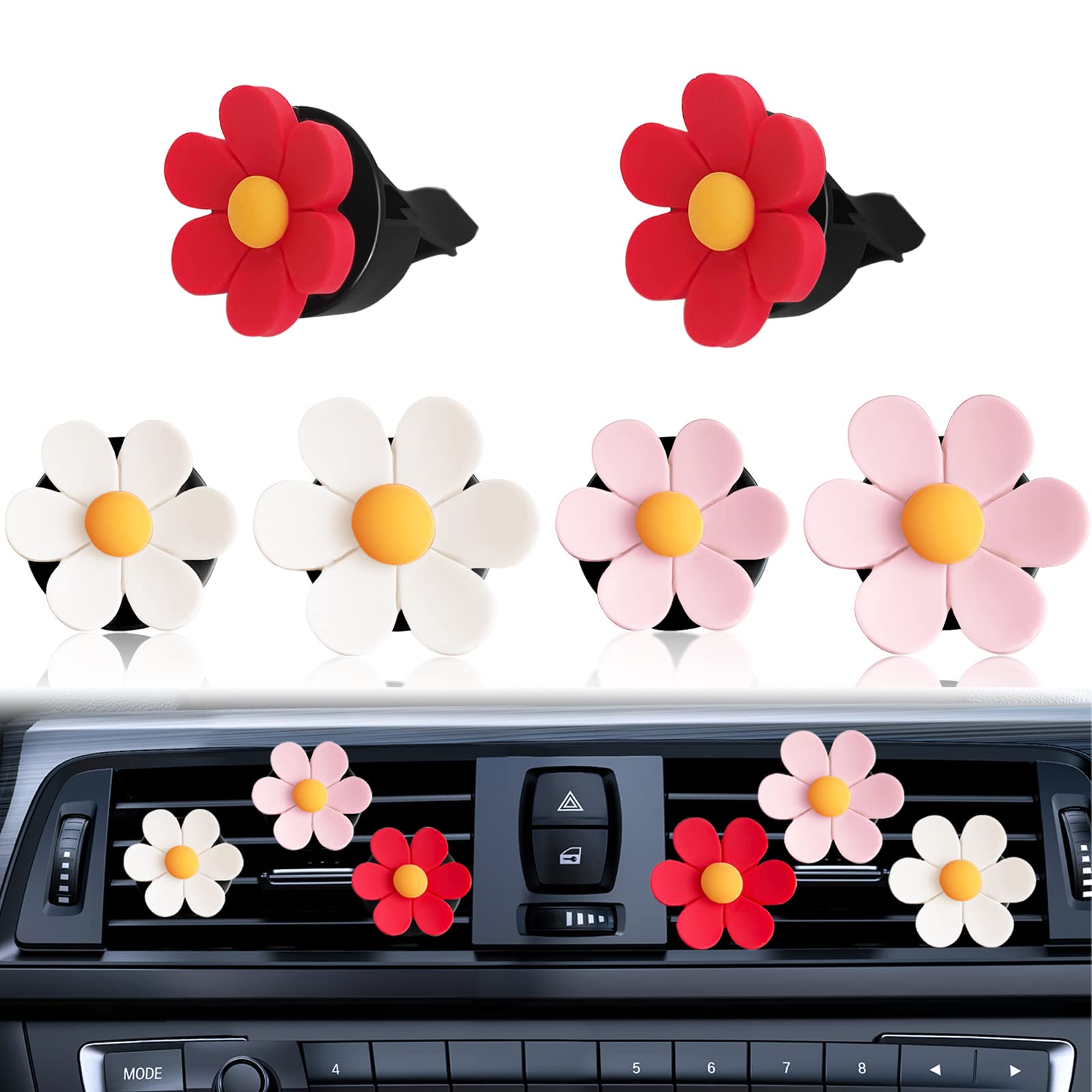 Flower Car Vent Clip Air Freshener - Cute Car Interior Accessories for Women & Girls | Car Decor, Auto Air Freshener for Home Office & Travel
