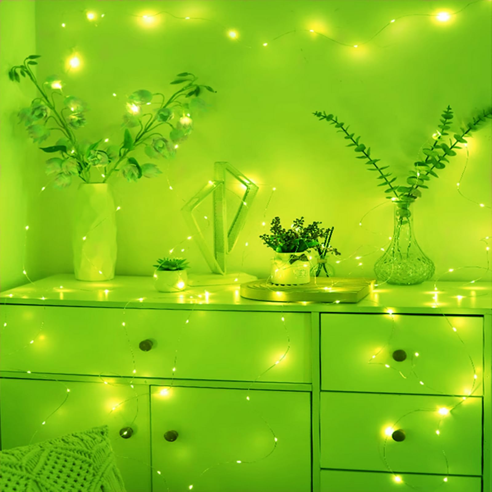 St. Patrick's Day Green Wine Bottle Lights - 20 LED Cork String Lights with Silver Copper Wire, Battery Operated Fairy Lights for Christmas, Halloween, Wedding Party Decorations | Perfect for DIY Home Decor, Bar Lighting, and Festive Bottle Centerpieces