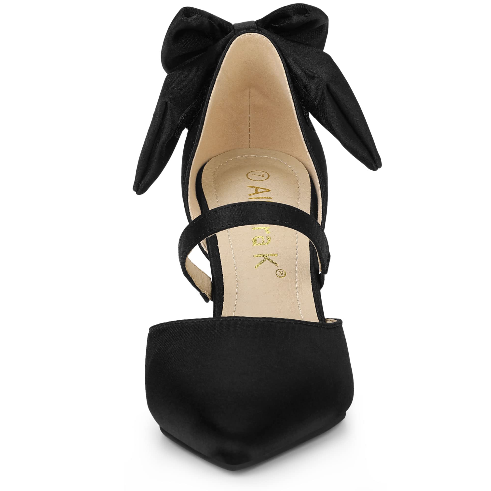 Allegra K Women's Pointed Toe Bow Satin Stiletto Heels Pumps - Elegant High Heel Shoes for Parties, Weddings & Special Occasions