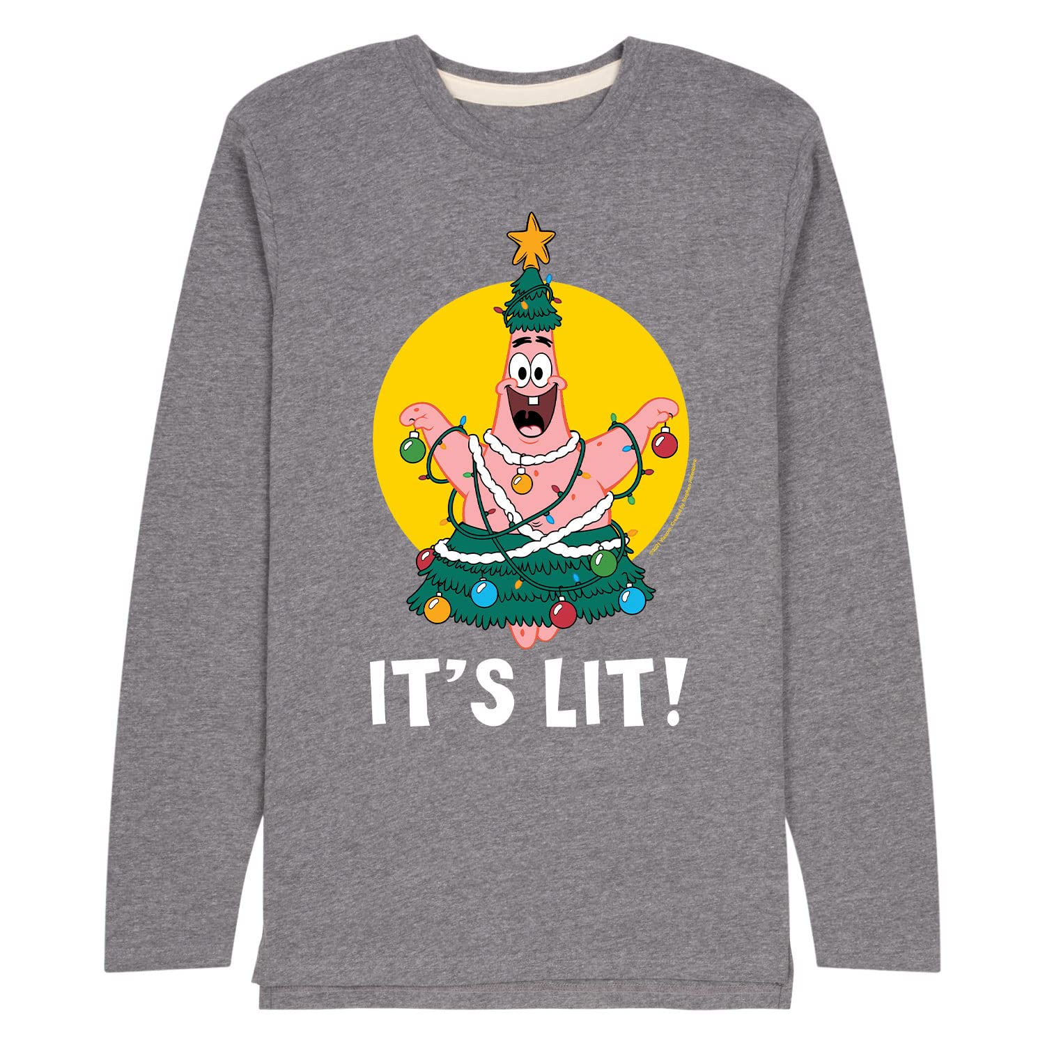 Spongebob Squarepants Christmas & Hanukkah Men's Long Sleeve Graphic Tee - Funny Holiday T-Shirt for Fans - Perfect for Christmas Parties & Festive Gatherings