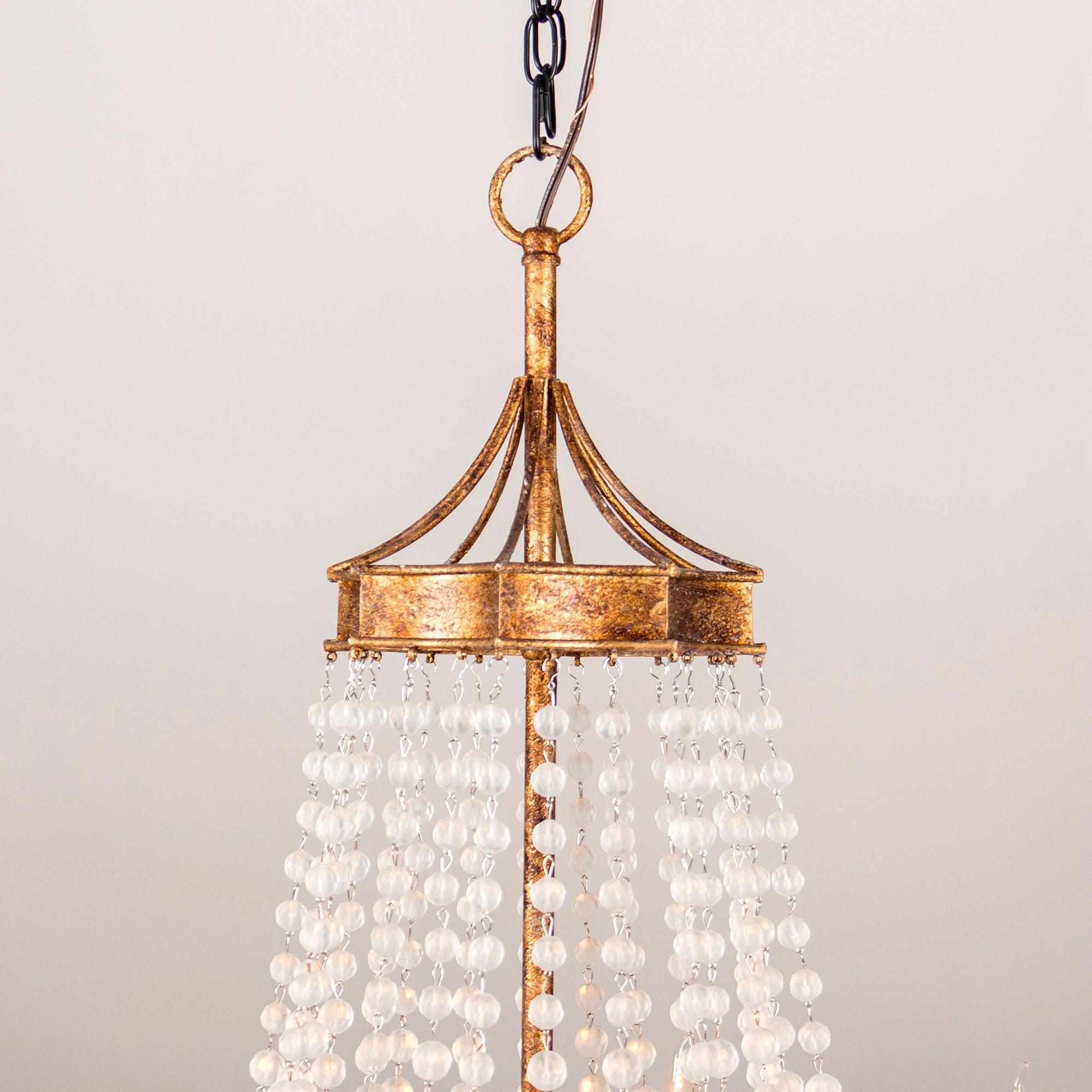 Chappell 8-Light Rustic Gold Candle Style Empire Chandelier - Elegant Farmhouse Lighting for Dining Room, Living Room & Bedroom