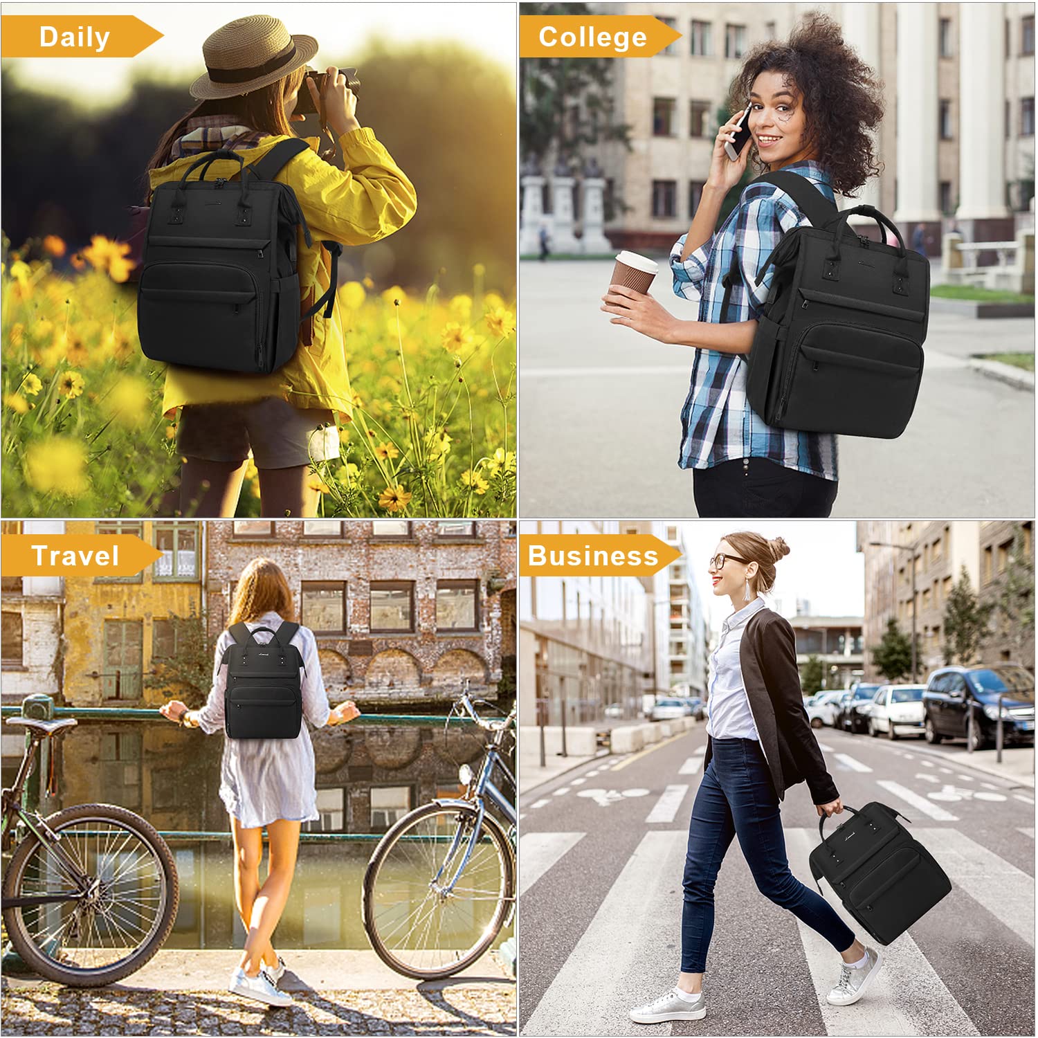 LOVEVOOK Waterproof Laptop Backpack 15.6-17 Inch for Women - College, Travel & Work