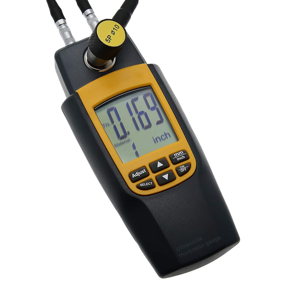 Professional Digital Ultrasonic Thickness Gauge Meter - 1.2~225mm (0.05-8.8inch) Range - High Precision Measuring Tool for Metal, Plastic & Pipes - Ideal for Industrial, Automotive & Construction Applications