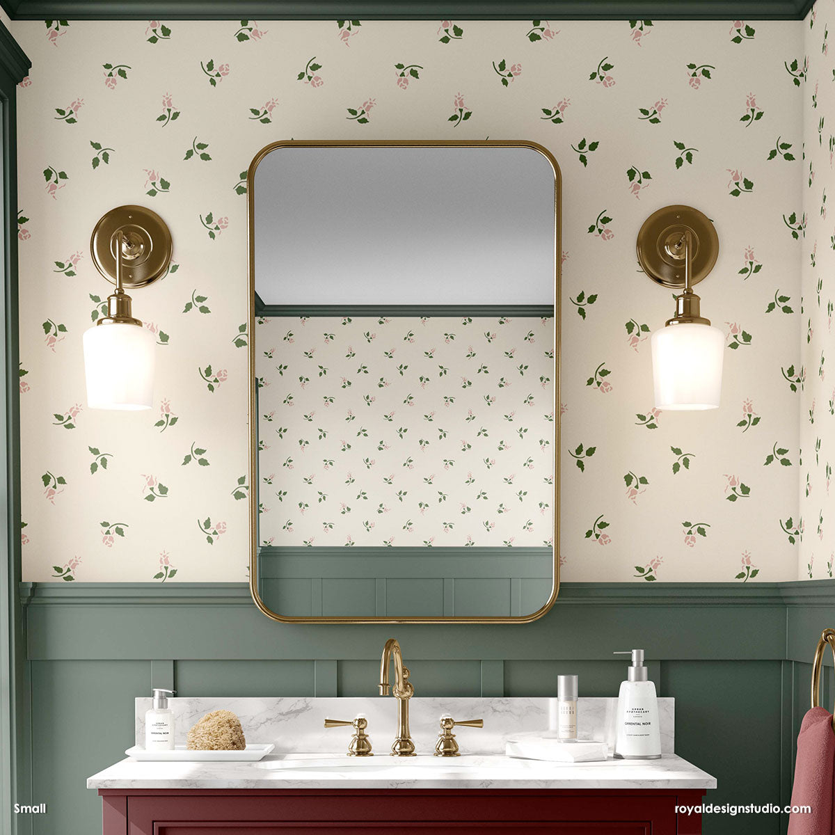 Rose Buddies Floral Stencil Set for Furniture & Wall Decor - DIY Home Painting & Craft Projects