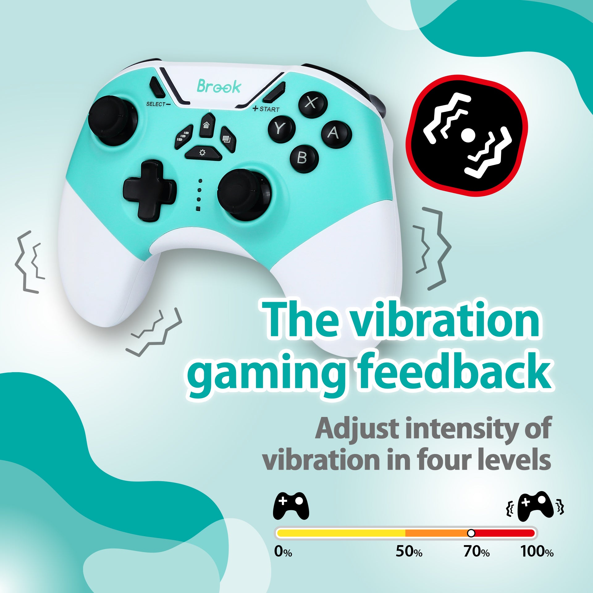 Brook Vivid Wireless Gaming Controller for PS4/PS5/PC - Blue | Ergonomic Design with Dual Vibration | Perfect for FPS, Racing & Sports Games