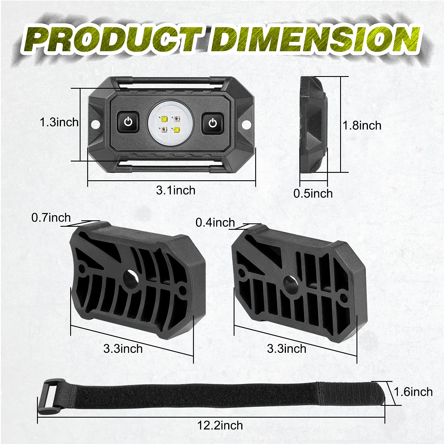 Waterproof LED UTV Dome Light - Red & White Interior Light with Switch for Polaris RZR, Ranger, Can-Am X3, ATV & RV - IP68 Aluminum Roll Cage Bar Light for Off-Roading, Camping & Night Work