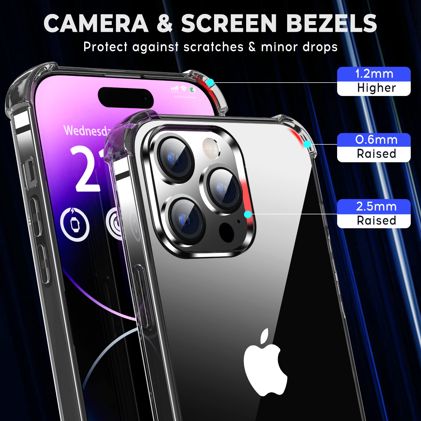 ORIbox iPhone 12/12 Pro Case - Shockproof Black Protective Cover with 4 Corner Protection | Perfect for Outdoor Activities, Sports & Daily Use