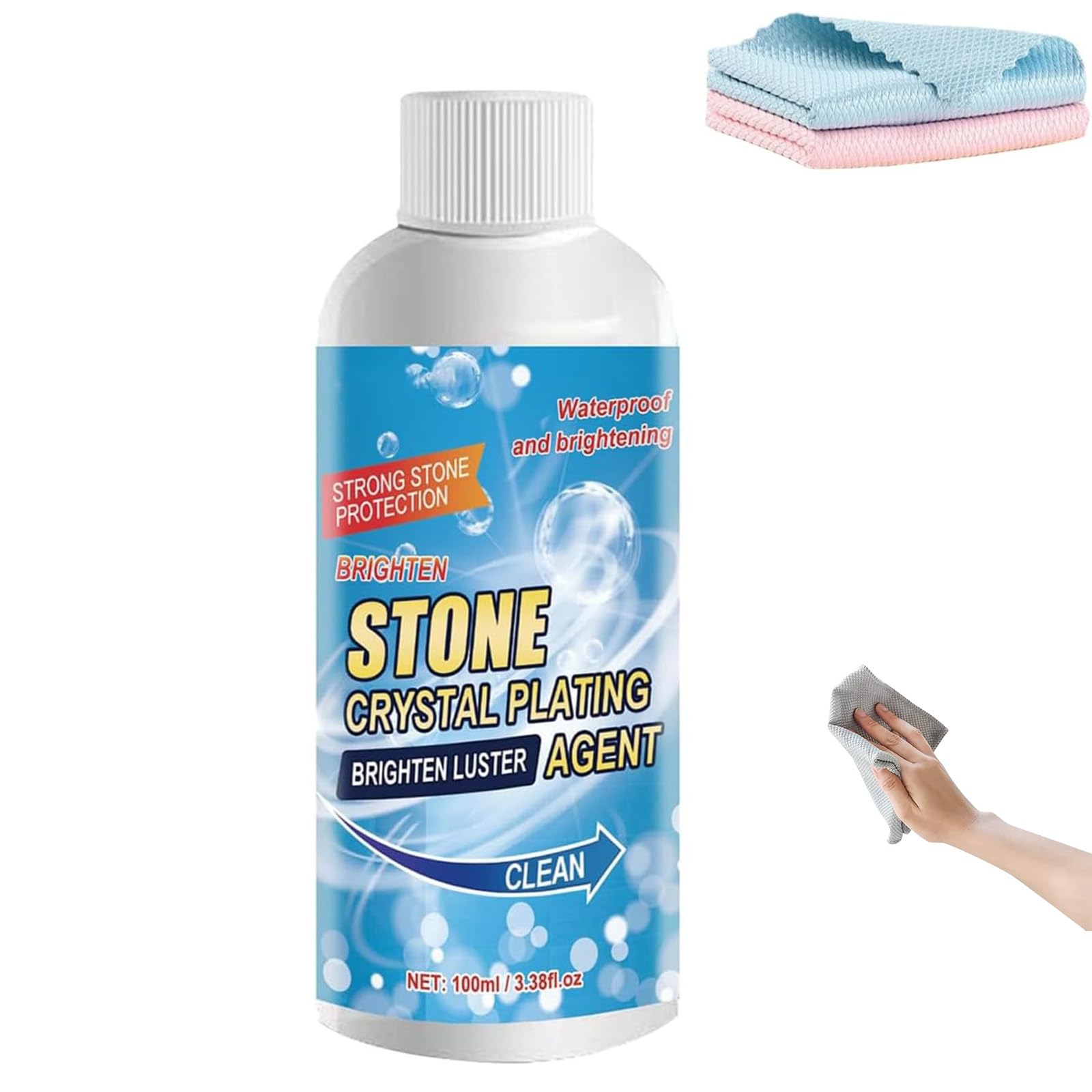 Premium Granite Sealer & Nano Stone Crystal Plating Agent - Advanced Marble Cleaner, Polish & Protector (1pc) | Ideal for Countertops, Floors & Outdoor Stone Surfaces