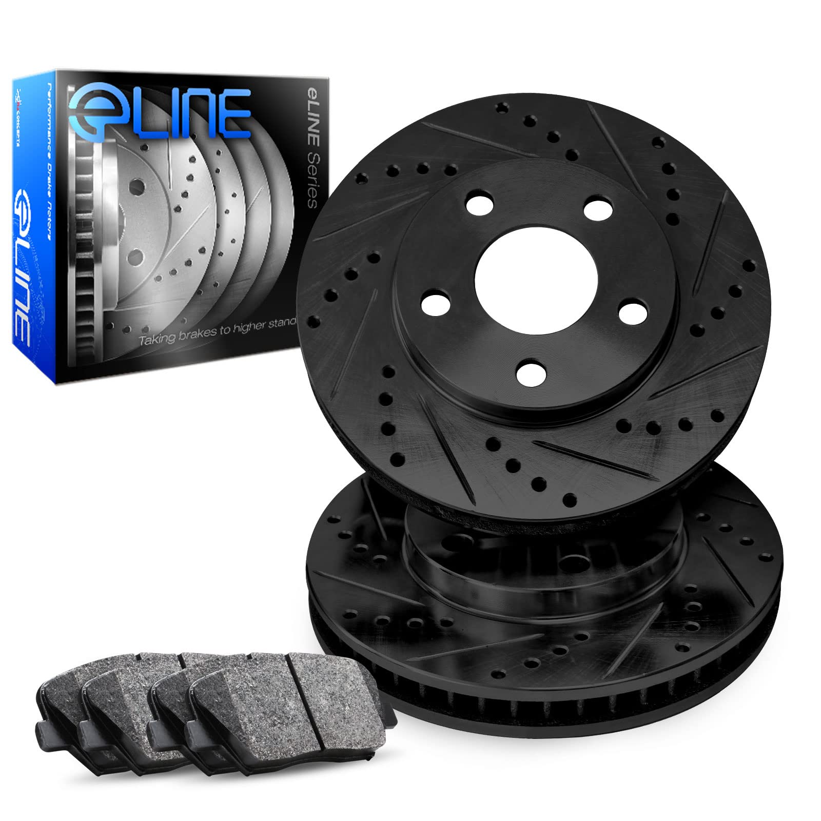 R1 Concepts Premium Ceramic Front Brake Pads and Rotors Kit - Fits 1963-1982 Chevrolet Corvette C2 & C3 - High Performance Braking for Street & Track Use