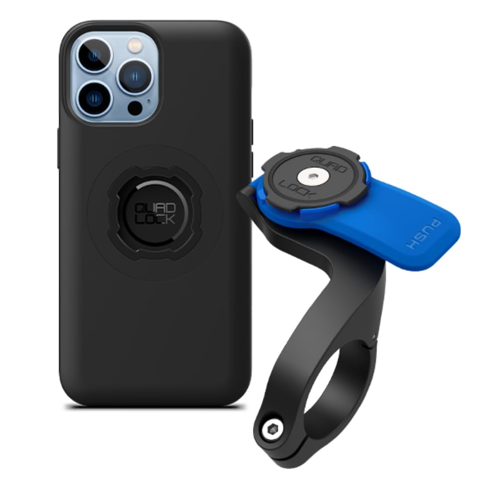 Quad Lock Out Front Bike Phone Mount Kit with MAG Case for iPhone 13 Pro Max - Secure Cycling Phone Holder for Road & Mountain Biking, Commuting & Outdoor Adventures