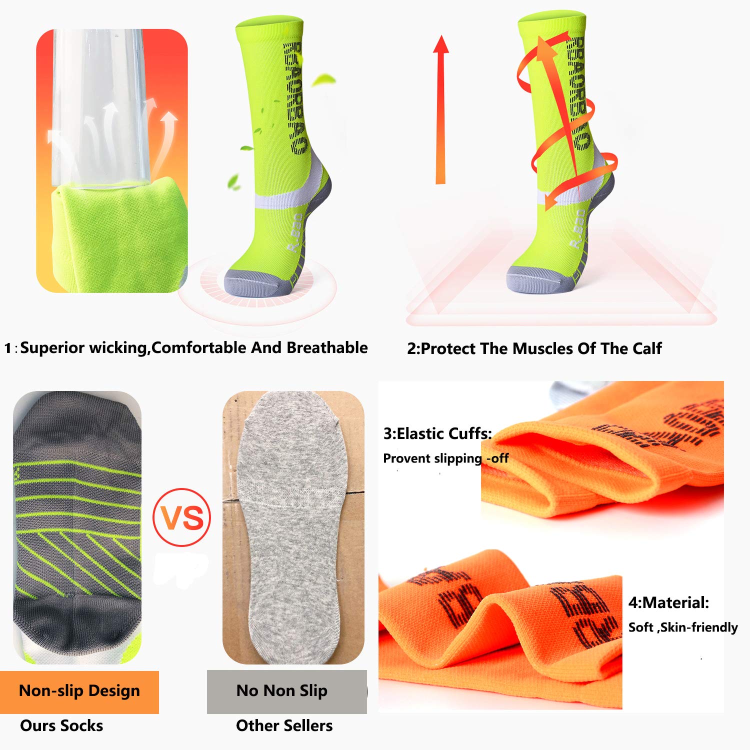 **Kids' Cycling & Hiking Compression Socks - Soft & Breathable Long Socks for Balance Bikes - Boys & Girls Athletic Socks - Perfect for Outdoor Sports, Bike Riding & Active Play**