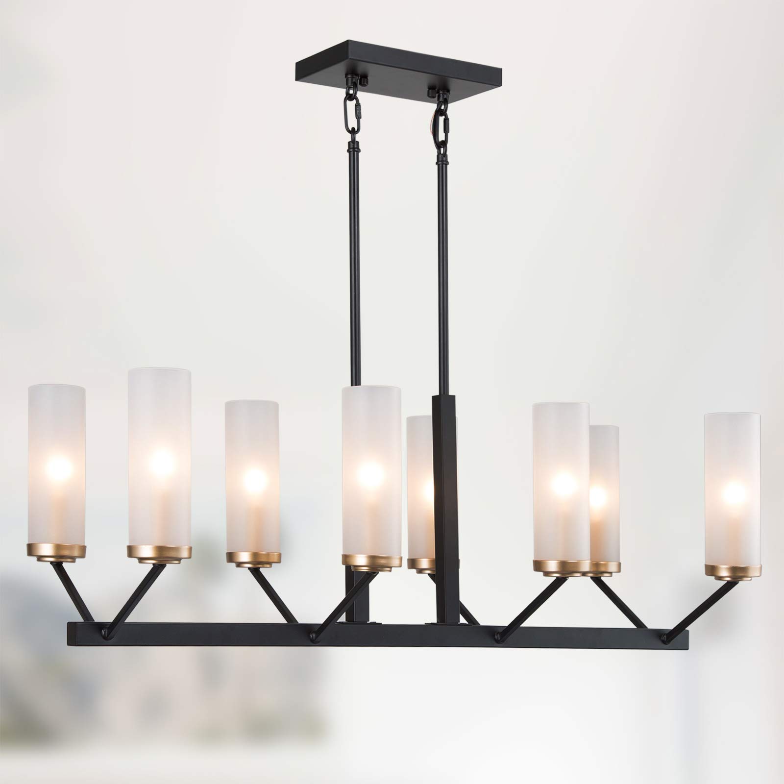 Black Gold 8-Light Modern Farmhouse Chandelier - 31.5