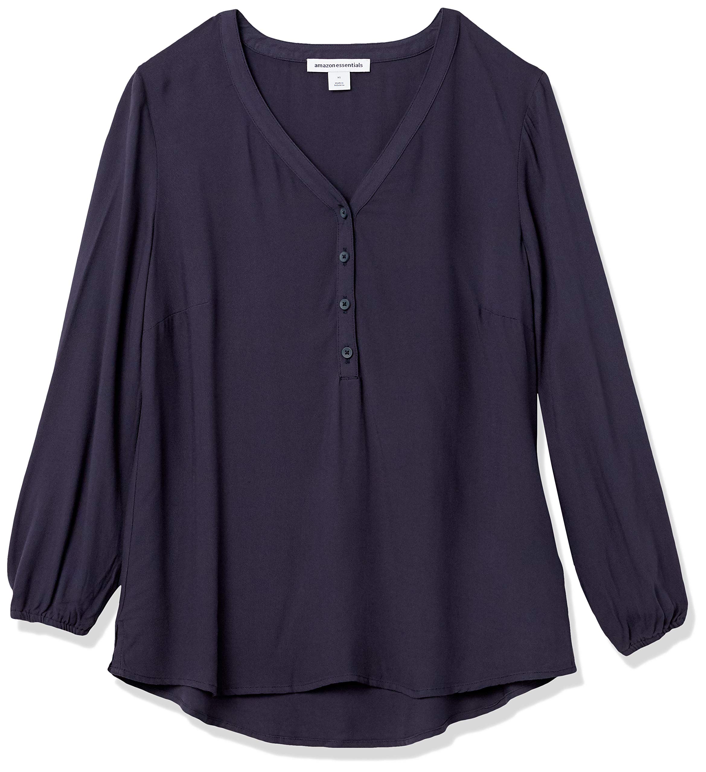 Amazon Essentials Women's 3/4 Sleeve Button-Down Popover Shirt - Casual Office Wear & Spring Outfits for Women
