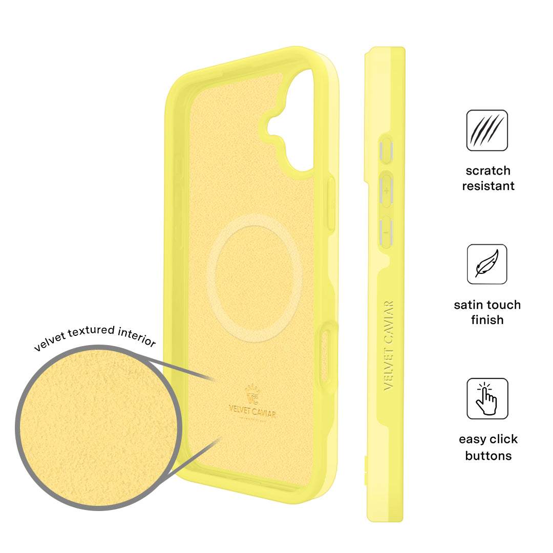Butter Yellow iPhone Case - Soft Silicone Protective Cover for iPhone 13/14/15 - Slim Fit Shockproof Phone Case for Everyday Use & Travel