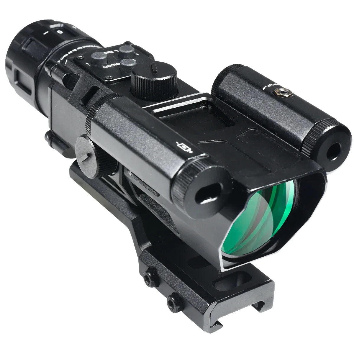 4x32 Rifle Scope with Red Laser & Prism Optic - Tactical Hunting Combo, Glass Etched Reticle, Reflex Collimator for 20mm Rail - Perfect for Hunting, Target Shooting & Outdoor Adventures