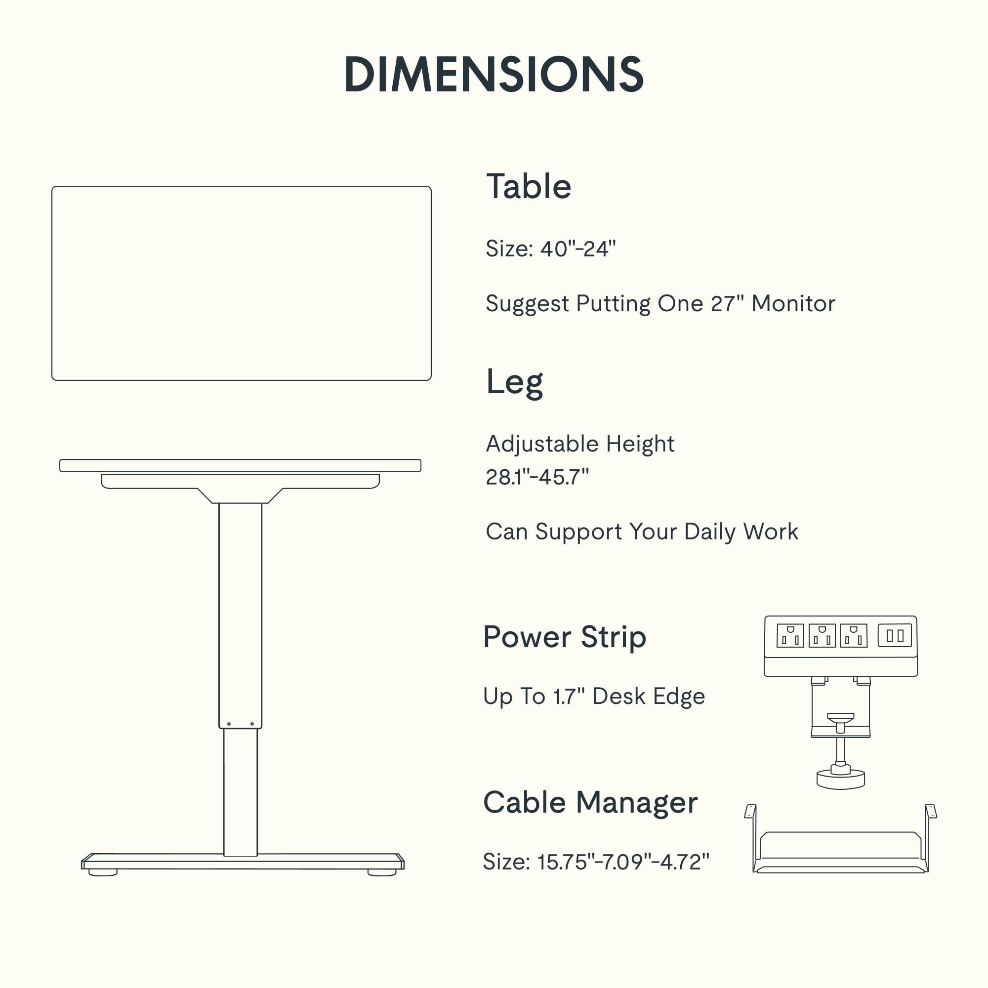 FLEXISPOT EN2 Electric Standing Desk 40 x 24 Inches - Height Adjustable Whole-Piece Desk with Clamp Power Strip & Cable Management (Black Frame + Mahogany Top) - Perfect for Home Office, Gaming Setup & Workspace Ergonomics