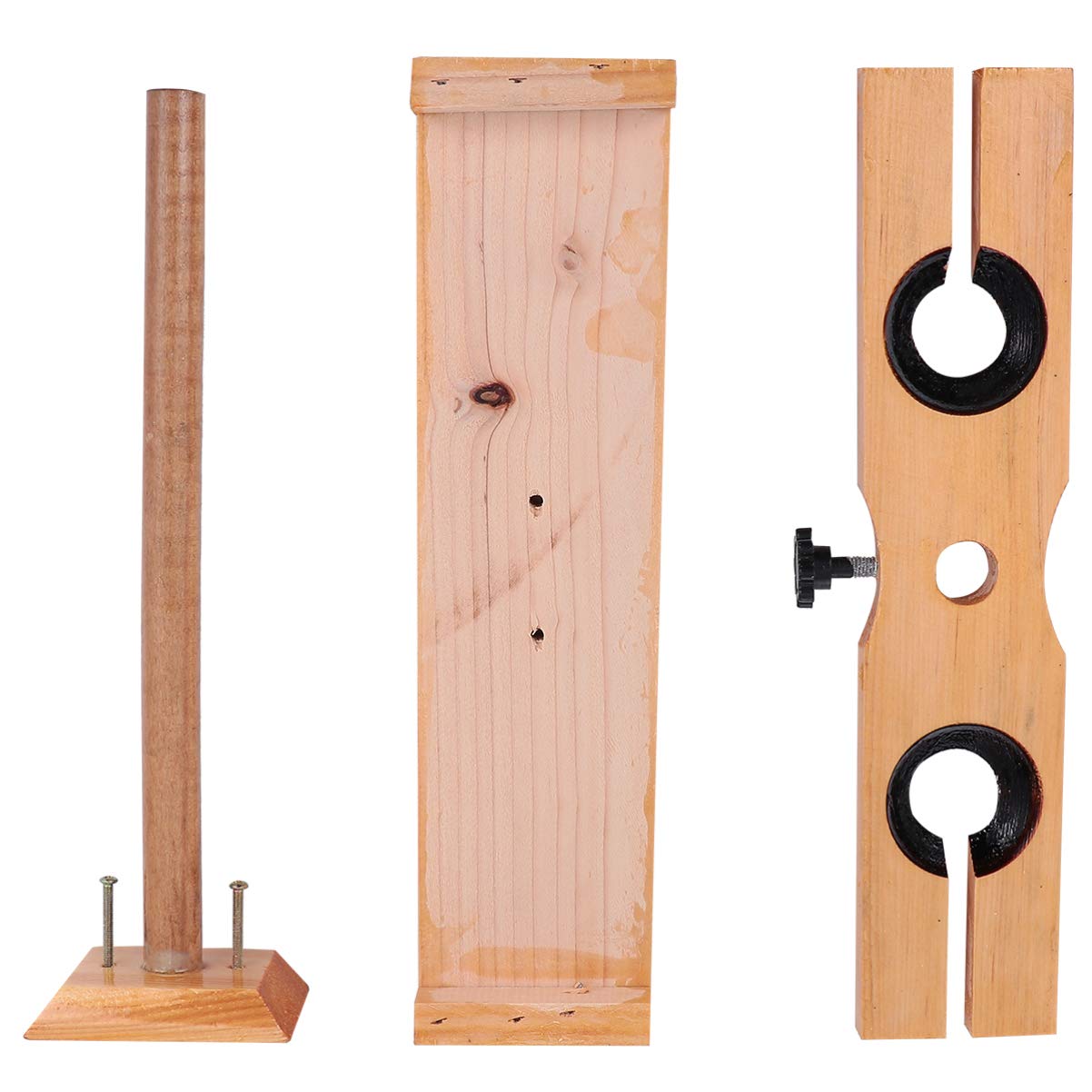 Adjustable Wooden Funnel Stand with 2 Holes - Separation Funnel Support Rack for Chemistry Lab Experiments (Khaki) | Ideal for Distillation, Filtration & Scientific Research