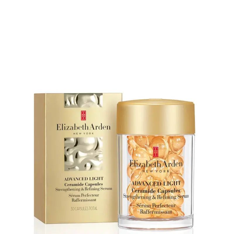 Elizabeth Arden Advanced Light Ceramide Capsules - Strengthening & Refining Serum for Face, 30 Count (New in Box) - Anti-Aging Skincare for Dry & Sensitive Skin - Perfect for Night Routine & Travel