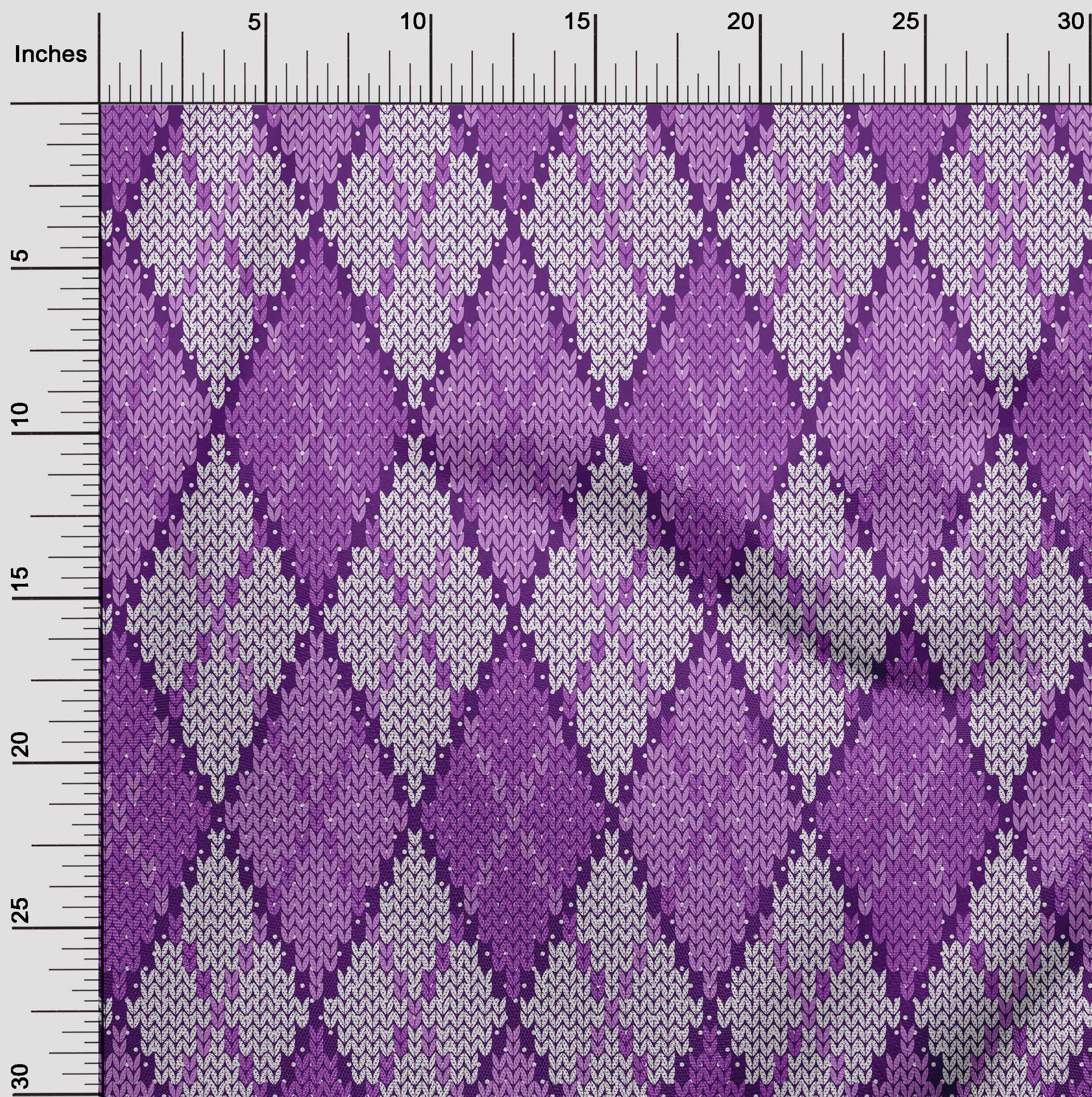 oneOone Polyester Spandex Argyle Print Fabric - 56 Inch Wide Stretch Knit Material for Sewing, DIY Crafts & Upholstery - Perfect for Clothing, Quilting & Home Decor Projects