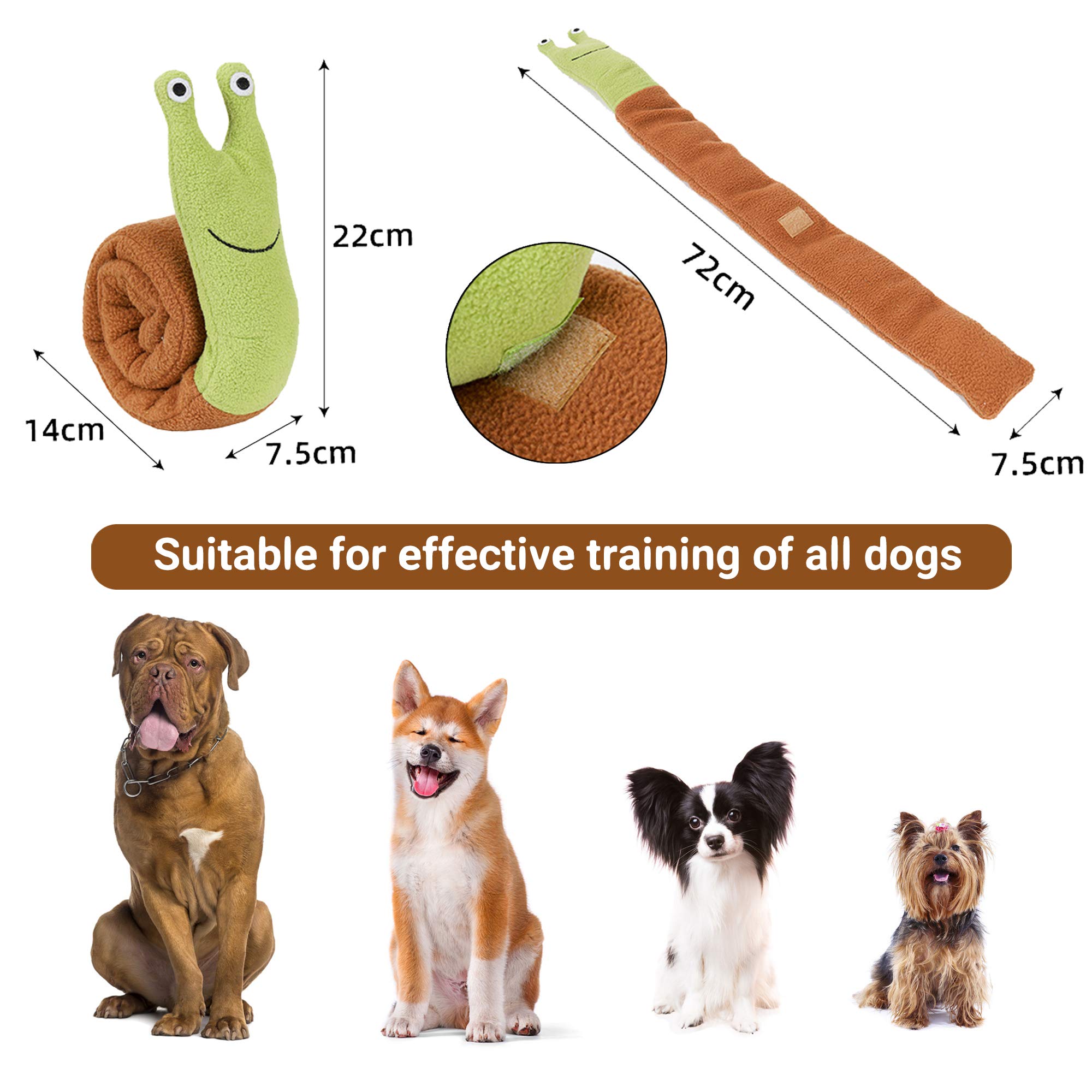 Interactive Snuffle Mat for Dogs & Cats - Mental Stimulation & Foraging Toy, Slow Feeder Puzzle Game for Stress Relief & Boredom - Encourages Natural Instincts - Perfect for Training, Anxiety Relief & Indoor Play (Snail Design)