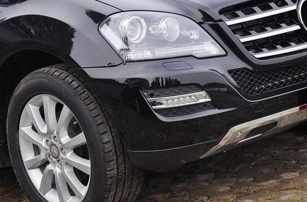 iJDMTOY Xenon White LED Daytime Running Lights for 2009-2011 Mercedes W164 ML-Class (ML350 ML450 ML550 ML63 AMG) - 6 High Power LEDs, OEM Fit DRL Assembly - Perfect for Enhanced Visibility & Safety in Daytime Driving
